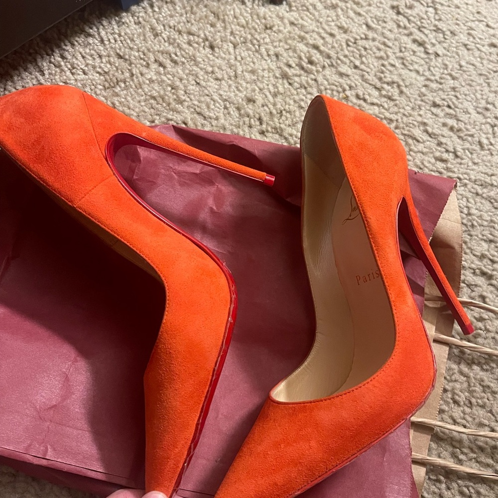 Rare So Kate 120MM Orange Red Christian Louboutin